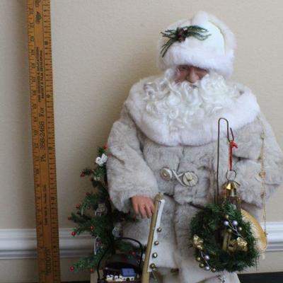 LOT #48: Tall White Faux Fur Coat Santa Claus