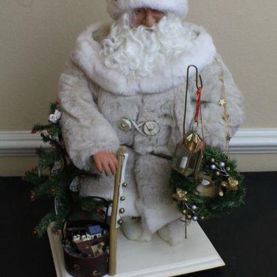 LOT #48: Tall White Faux Fur Coat Santa Claus