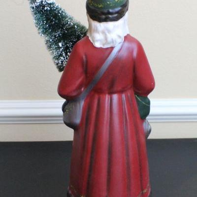 LOT #51: Traditional American Craftsâ„¢ Tall Santa Claus w/ Tree and Bag of Toys Holiday Deco