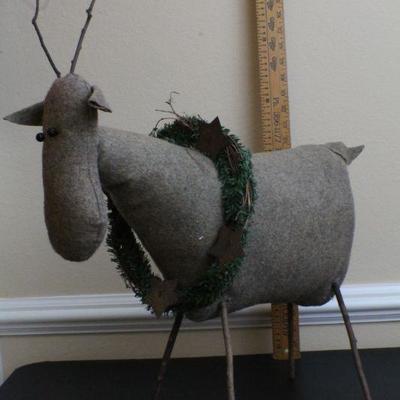 LOT #55: Large Twig Folk Art Holiday Reindeer