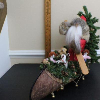 LOT #64: Tall Santa Claus Christmas Figure in Sled 