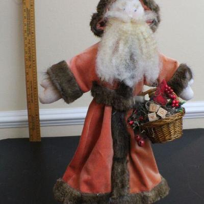 LOT #74: Vintage 1988 Tall Handmade Santa Claus Folk Art Christmas Deco Figure SIGNED 