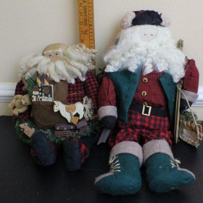 LOT #79: (2) Santa Claus Soft Dolls Unmarked 
