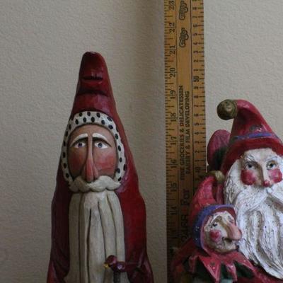 LOT #83: (2) Vintage Santa Claus Thin Tall Figures by HOUSE OF HATTENâ„¢ and THE LORI MILLER COLLECTIONâ„¢