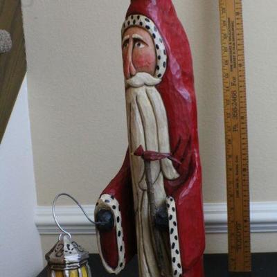 LOT #83: (2) Vintage Santa Claus Thin Tall Figures by HOUSE OF HATTENâ„¢ and THE LORI MILLER COLLECTIONâ„¢