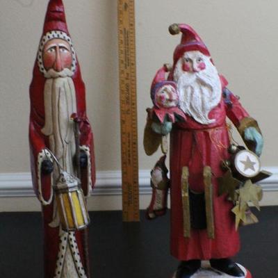 LOT #83: (2) Vintage Santa Claus Thin Tall Figures by HOUSE OF HATTENâ„¢ and THE LORI MILLER COLLECTIONâ„¢