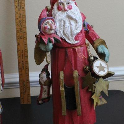 LOT #83: (2) Vintage Santa Claus Thin Tall Figures by HOUSE OF HATTENâ„¢ and THE LORI MILLER COLLECTIONâ„¢