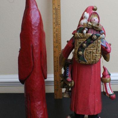 LOT #83: (2) Vintage Santa Claus Thin Tall Figures by HOUSE OF HATTENâ„¢ and THE LORI MILLER COLLECTIONâ„¢