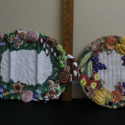 LOT #94: Pair of Fitz and Floydâ„¢ Large Christmas Themed Serving Dishes