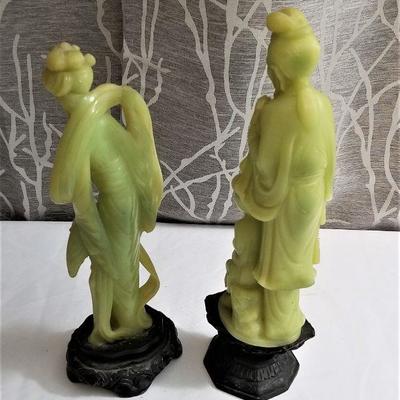 Lot #72  Pair of vintage faux jade figures