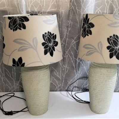 Lot #79  Cute pair of Contemporary Table Lamps - Pottery base