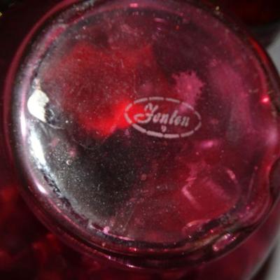 Vintage Fenton Art Glass Country Cranberry Ruffled Vase