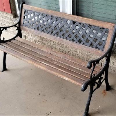 Lot #86  Cast Iron/Wood Garden or Patio bench