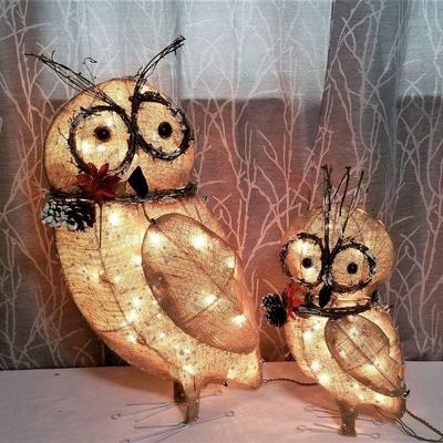 Lot #87  Pair of Decorative Holiday Owls