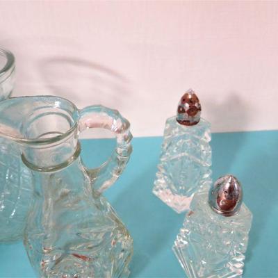 VINTAGE Cruet & Salt / Pepper Shakers Glass LOT