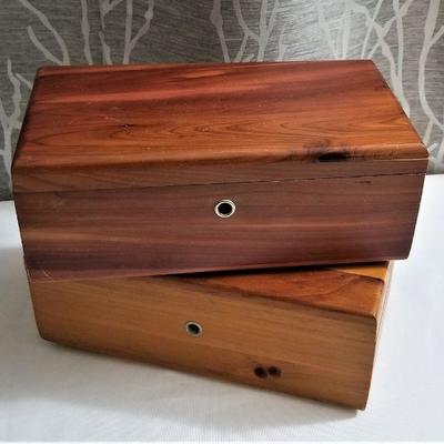 Lot #89  Two miniature Cedar chests - vintage