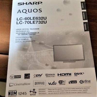 Lot #94  SHARP Aquos 70" Flat Screen Tv - works great
