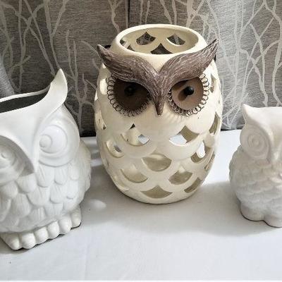 Lot #99  Lot of Three Decorative Owls