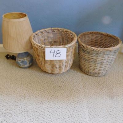 Lot 48 two baskets in one lamp