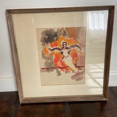 ORIGINAL ART "Vaudeville Actor" by TOM BERNARD 1958 WATERCOLOR