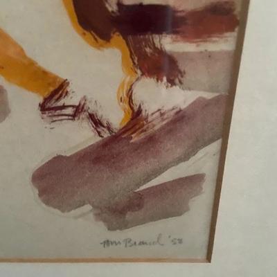 ORIGINAL ART "Vaudeville Actor" by TOM BERNARD 1958 WATERCOLOR