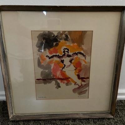 ORIGINAL ART "Vaudeville Actor" by TOM BERNARD 1958 WATERCOLOR