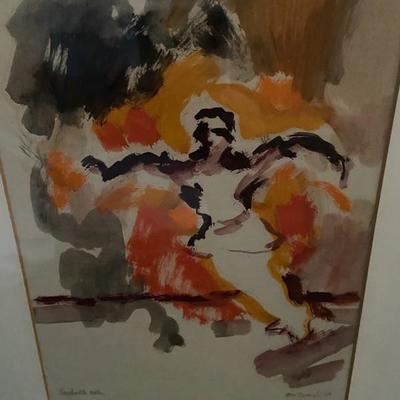 ORIGINAL ART "Vaudeville Actor" by TOM BERNARD 1958 WATERCOLOR