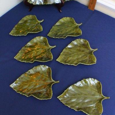 LOT #95: Large Collection of Leaf Plates w/ Large Platter by CRATE & BARRELâ„¢