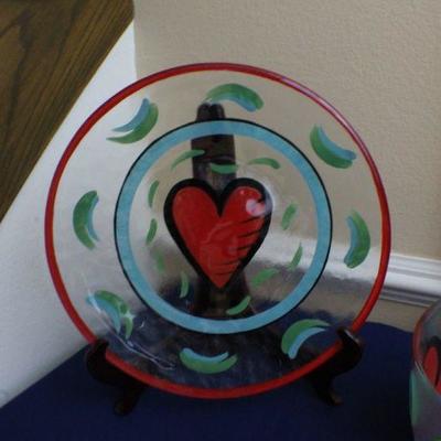 LOT #96: Set of Heat Themed Bowls, Plates and Large Serving Plate