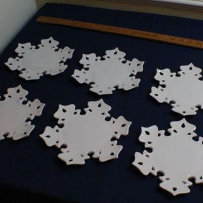 LOT #99: Set of (6) Snowflake Design Plates