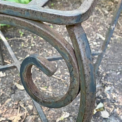 WROUGHT IRON PATIO STOOLS