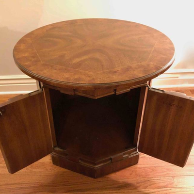 CIRCULAR SIDE TABLE WITH CABINET