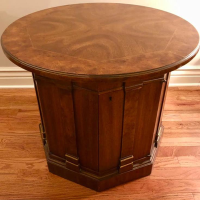 CIRCULAR SIDE TABLE WITH CABINET