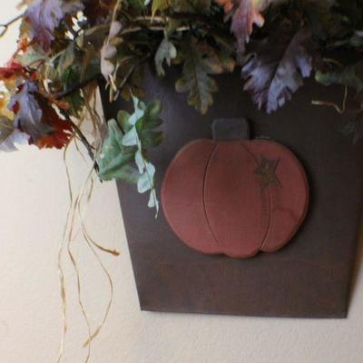 LOT #122: Hanging Artificial Bouquet Basket Fall Theme