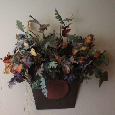LOT #122: Hanging Artificial Bouquet Basket Fall Theme