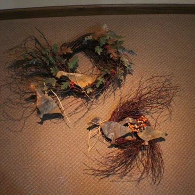 LOT #125: (2) Holiday Themed Small Wreaths