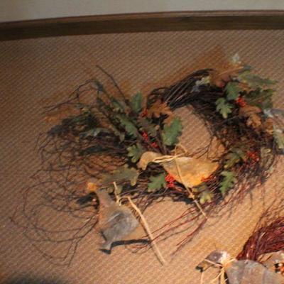 LOT #125: (2) Holiday Themed Small Wreaths