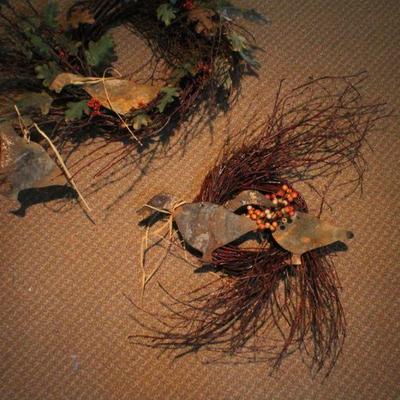 LOT #125: (2) Holiday Themed Small Wreaths