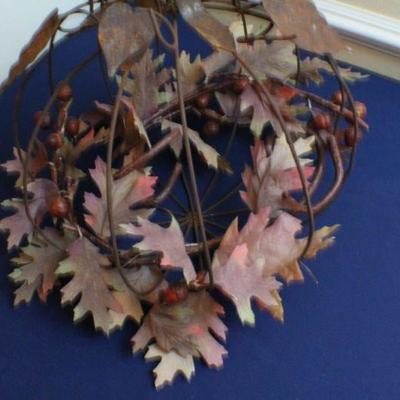 LOT #127: Large Steel Pumpkin with leaves