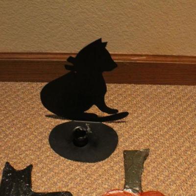 LOT #136: (3) Assorted Halloween Home Deco (Black Cats and Pumpkin)