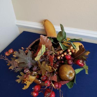 LOT #146: Artificial Thanksgiving Holiday Gourd Cornucopia