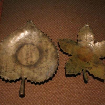 LOT #149: Vintage Brass Leaf Dishes 