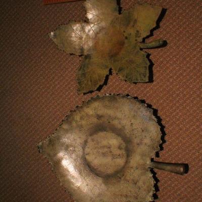 LOT #149: Vintage Brass Leaf Dishes 