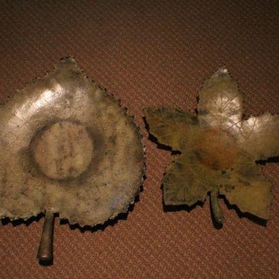 LOT #149: Vintage Brass Leaf Dishes 