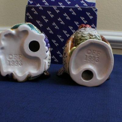 LOT #153: Pair of Fitz and Floydâ„¢ Ceramic Thanksgiving Turkey Decorative Figures
