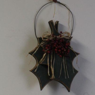 LOT #162: Hanging Christmas Holly Bush Home Deco