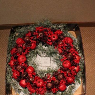LOT #169: RESTORATION HARDWARE Christmas Wreath Home Deco w/ Box