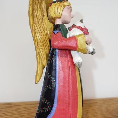 Lot 198: House of Hatten Large Angel holding a Lamb