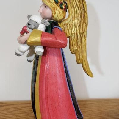 Lot 198: House of Hatten Large Angel holding a Lamb