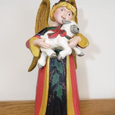 Lot 198: House of Hatten Large Angel holding a Lamb